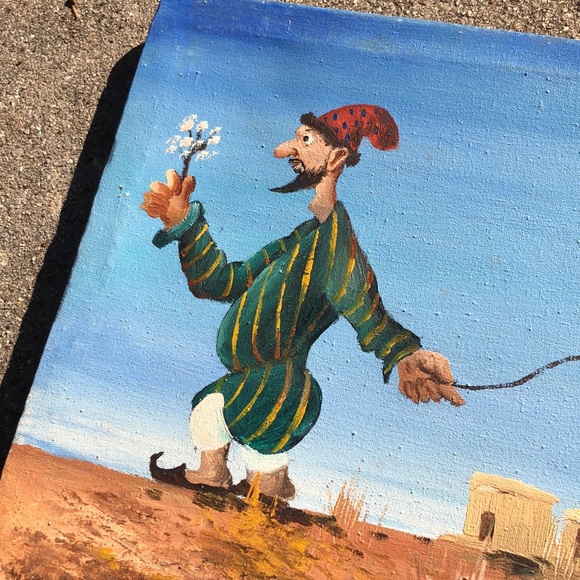 Vintage Central Asian Painting - Man Walking Bumblebee - Picture 3 of 7